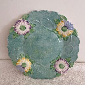 Vintage Green Flowered James Kent LTD Plate, 1130 Made in England